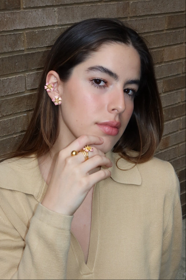 AURORA MINI ROSA SWIRL EARRINGS