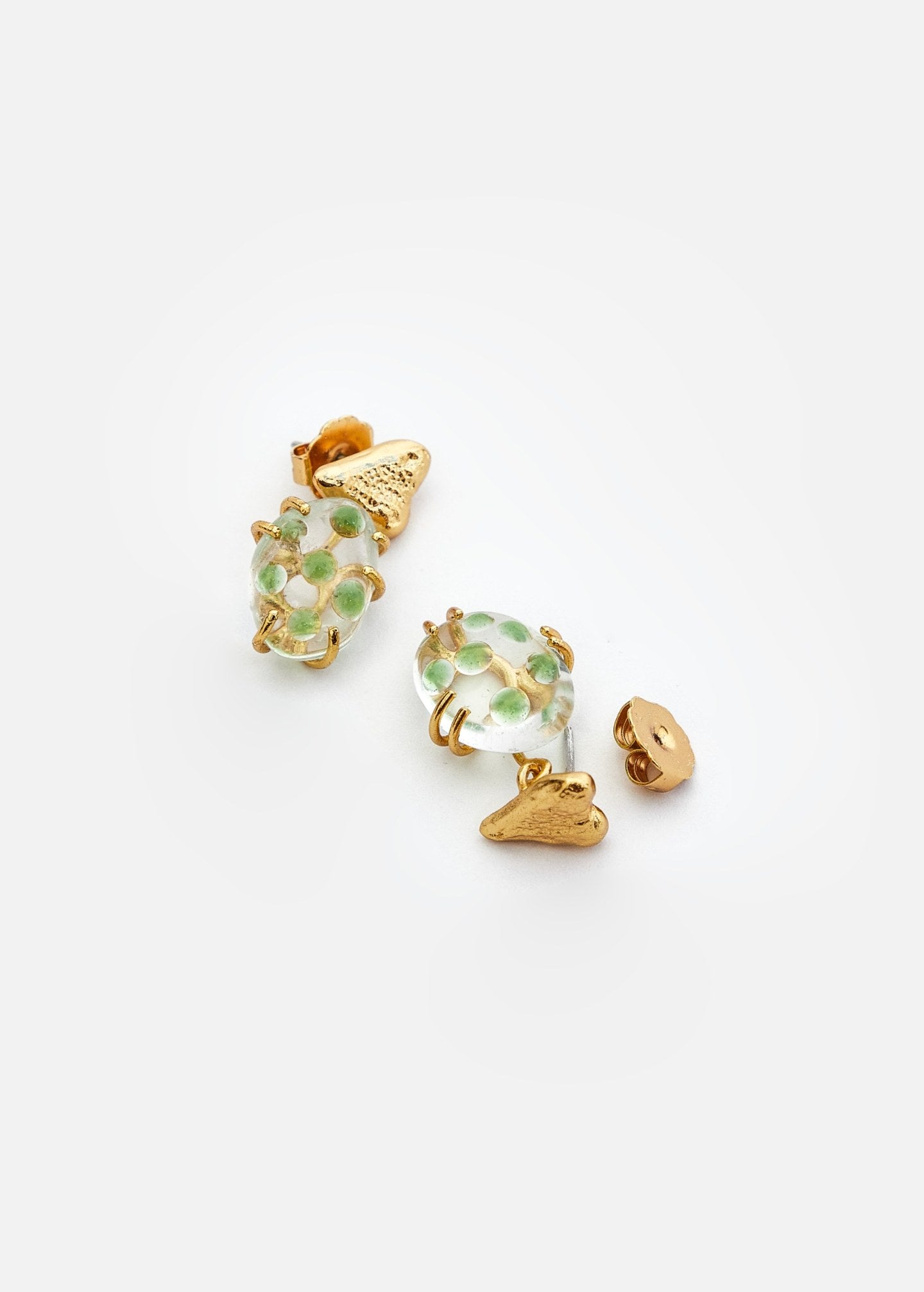 Earrings Mini Cuarzos Pétalos Greeny
