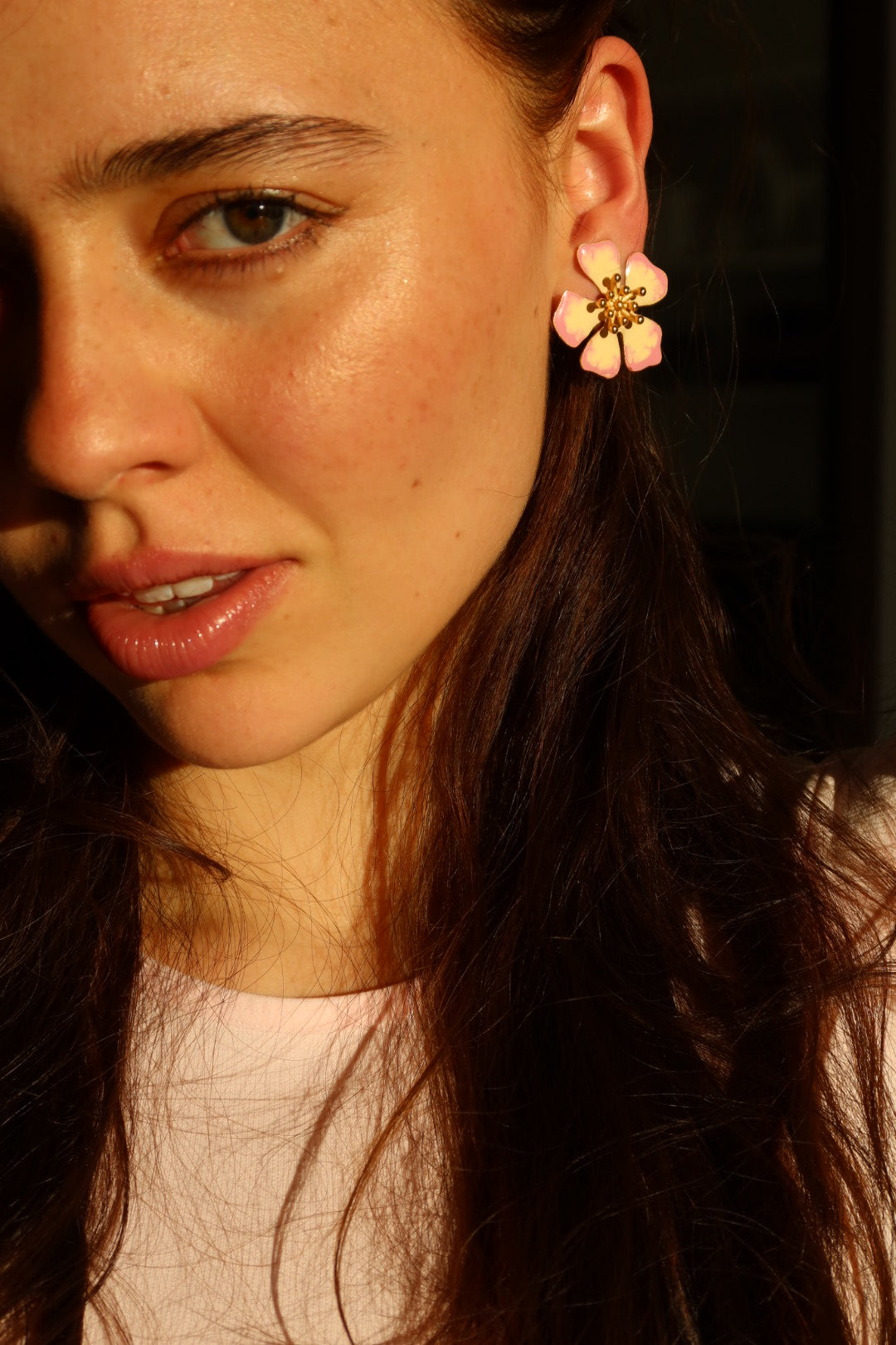 AURORA MIDI ROSA SWIRL EARRINGS