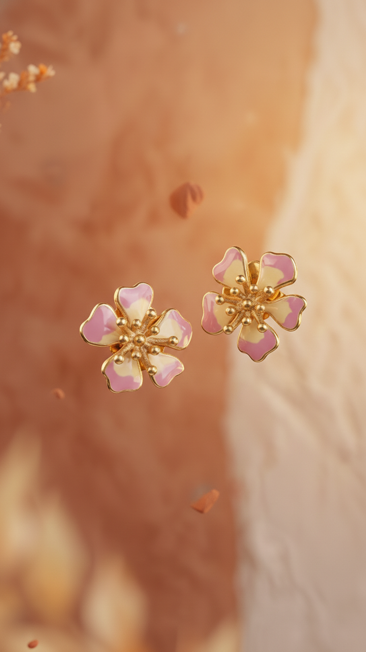 AURORA MINI ROSA SWIRL EARRINGS